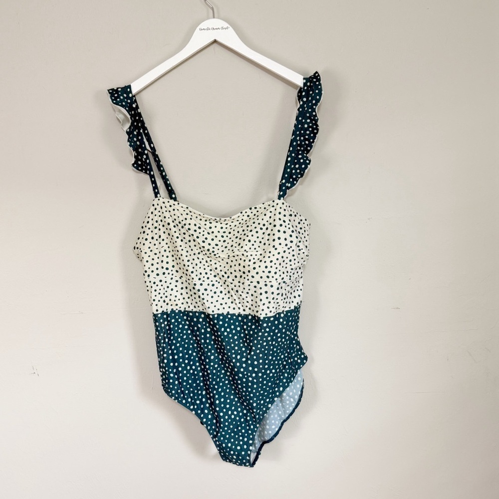 SUMMERSALT Women’s Plus Size Blue OASIS Swimsuit In ON THE DOT SEAWEED Size 20 - Picture 2 of 7